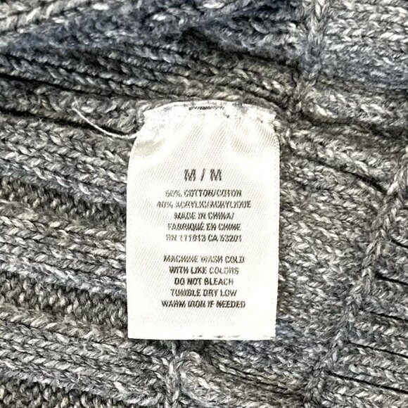 Aeropostale Womens Y2K Gray Cable Knit Hooded Button Sweater Cardigan M, Cozy - Picture 10 of 12
